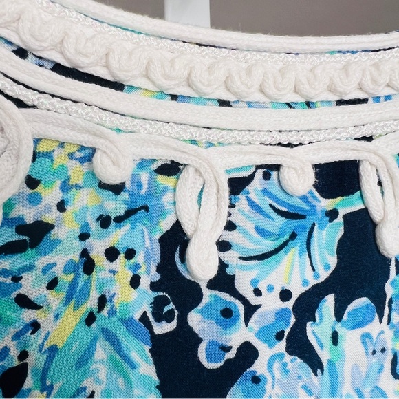 Lilly Pulitzer Madia Tunic Dress in High Tide Navy Scuba Doo SZ XS Preppy Beach - Picture 8 of 12